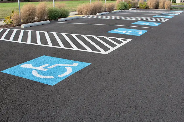 ADA parking spaces in parking lot