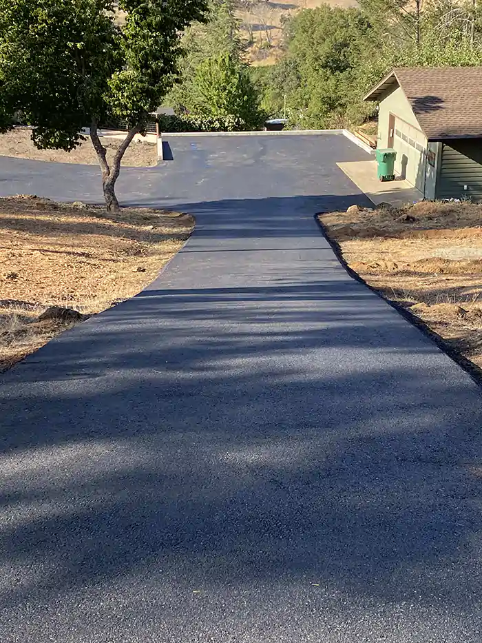 Rural paved driveway